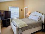 Queen size bed in the 3rd floor master bedroom with ensuite bathroom